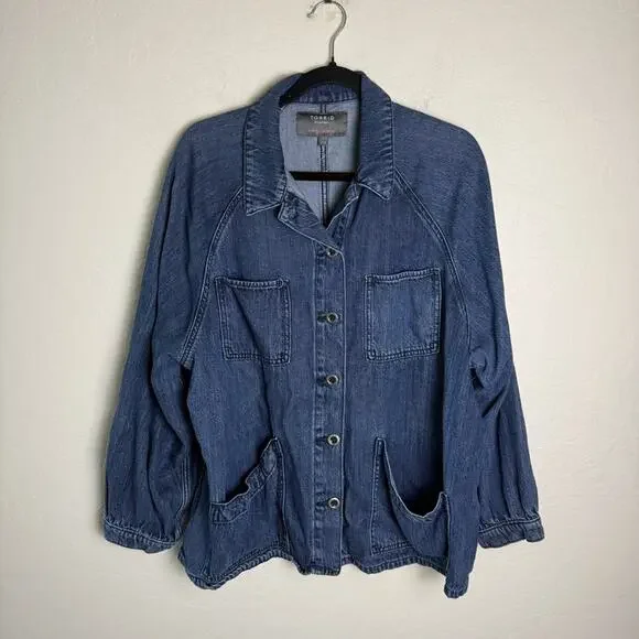 Torrid Tencel Chore Jacket 2X 19712966 Denim Jacket Jean Jacket - Picture 3 of 15